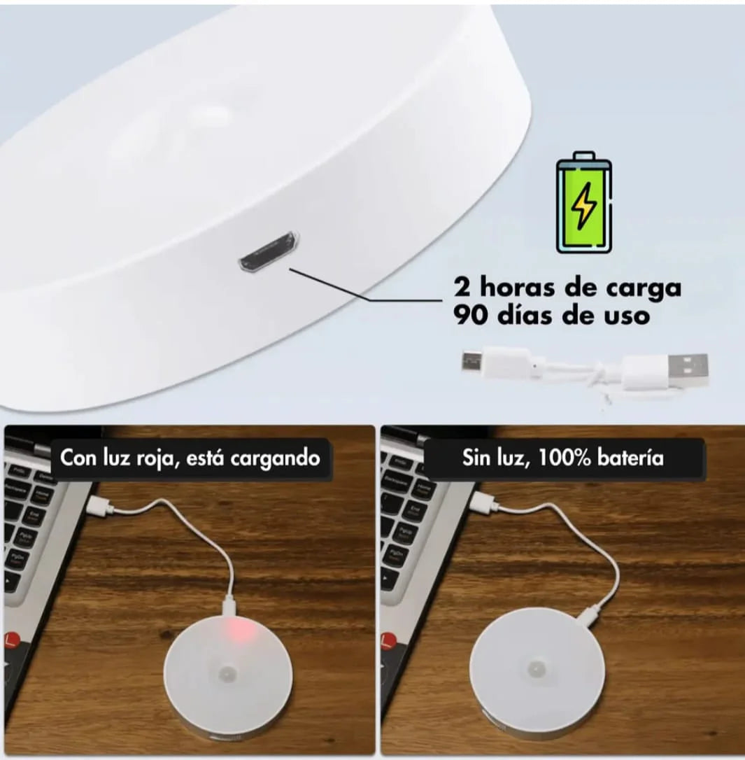 Lámpara LED recargable con sensor de movimiento